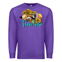 Purple Western Teacher Pencil Premium Sweatshirt - LillyAllenDesigns