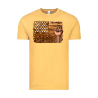 Vintage Mustard American melanin flag Vintage Tee - texasbilliewilder