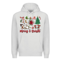 Dove Grey merry bright Premium Hoodie - MaliasSmallBusiness