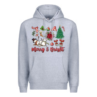 Heather Grey merry bright Premium Hoodie - MaliasSmallBusiness