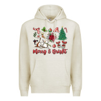 Oatmeal Heather merry bright Premium Hoodie - MaliasSmallBusiness