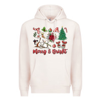Pale Pink merry bright Premium Hoodie - MaliasSmallBusiness