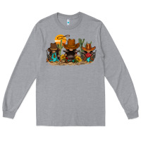 Heather Grey western gnomies Long Sleeve Tee - FaDigitalArtStudio