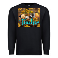 Black Western Teacher Pencil With Sunflowers Premium Sweatshirt - LillyAllenDesigns