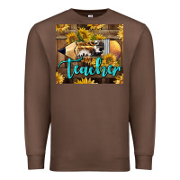 Chestnut Western Teacher Pencil With Sunflowers Premium Sweatshirt - LillyAllenDesigns