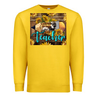 Lemon Western Teacher Pencil With Sunflowers Premium Sweatshirt - LillyAllenDesigns