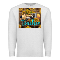 Oatmeal Heather Western Teacher Pencil With Sunflowers Premium Sweatshirt - LillyAllenDesigns