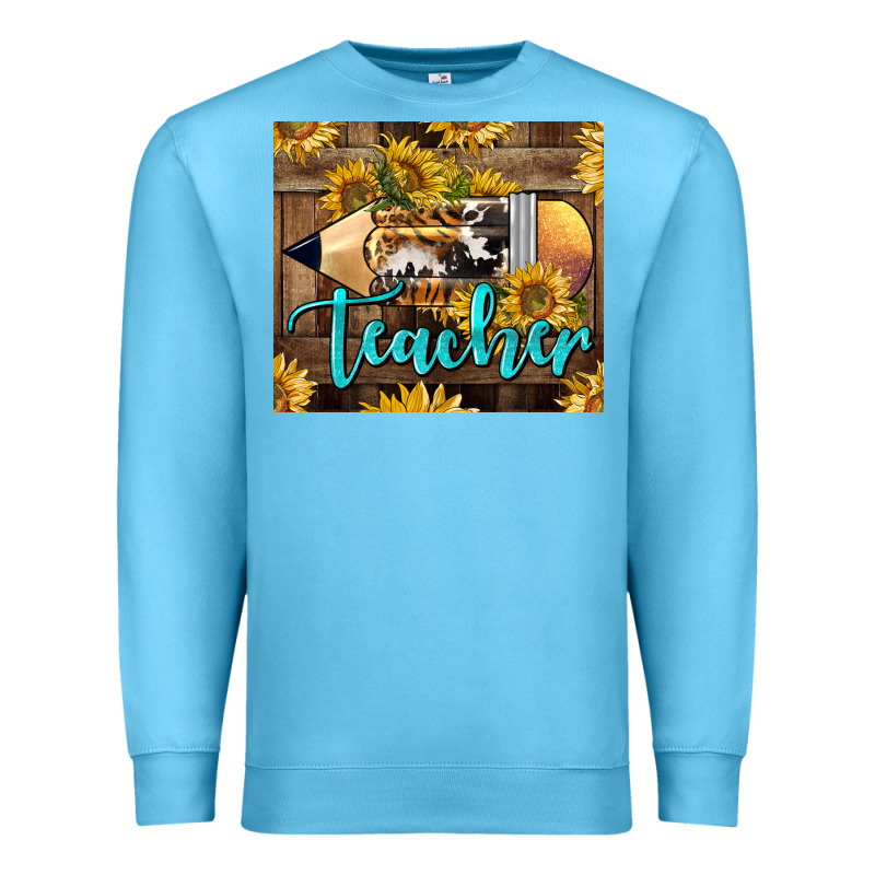 Western Teacher Pencil With Sunflowers Premium Sweatshirt by LillyAllenDesigns | Teevron