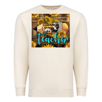 Sandshell Western Teacher Pencil With Sunflowers Premium Sweatshirt - LillyAllenDesigns