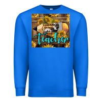 True Royal Western Teacher Pencil With Sunflowers Premium Sweatshirt - LillyAllenDesigns
