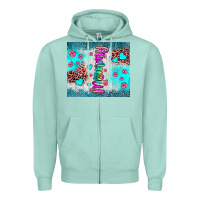 Seafoam mommy leopard turquoise Zipper Hoodie - JahusDesignShop