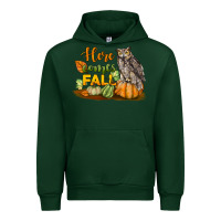 Forest Green Here Comes Fall Owl Urban Hoodie - LillyAllenDesigns
