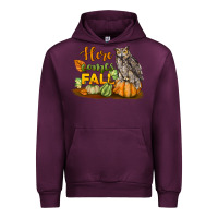 Mauve Wine Here Comes Fall Owl Urban Hoodie - LillyAllenDesigns
