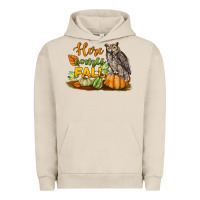 Pigment French Oak Here Comes Fall Owl Urban Hoodie - LillyAllenDesigns