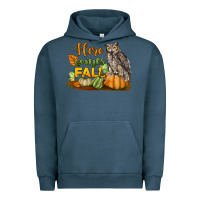 Pigment Midnight Navy Here Comes Fall Owl Urban Hoodie - LillyAllenDesigns