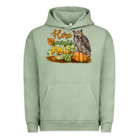 Pigment Oil Green Here Comes Fall Owl Urban Hoodie - LillyAllenDesigns
