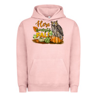 Pigment Salmon Here Comes Fall Owl Urban Hoodie - LillyAllenDesigns