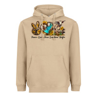 Mushroom peace love longhorn heifer Heavyweight Hoodie - LillyAllenDesigns