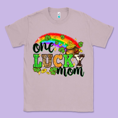 One Lucky Mom St. Patricks Day Classic Tee Designed By Neo Western
