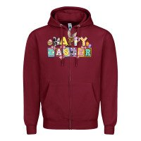 Burgundy happy easter Zipper Hoodie - AdoDesignShop