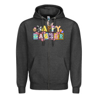Charcoal Heather happy easter Zipper Hoodie - AdoDesignShop