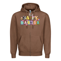 Chestnut happy easter Zipper Hoodie - AdoDesignShop