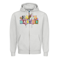Dove Grey happy easter Zipper Hoodie - AdoDesignShop