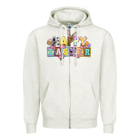 Oatmeal Heather happy easter Zipper Hoodie - AdoDesignShop
