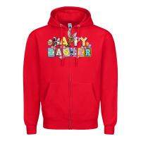 Red happy easter Zipper Hoodie - AdoDesignShop