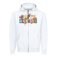 White happy easter Zipper Hoodie - AdoDesignShop