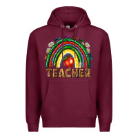 Burgundy rainbow teacher Premium Hoodie - NancyCooperArtShop