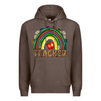 Coffee rainbow teacher Premium Hoodie - NancyCooperArtShop