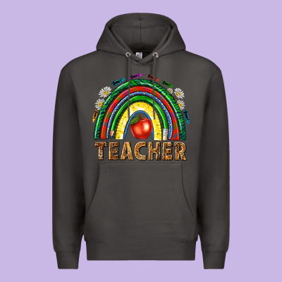 Rainbow Teacher Premium Hoodie Designed By Nancycooperartshop