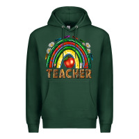 Sports Green rainbow teacher Premium Hoodie - NancyCooperArtShop