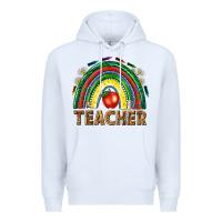 White rainbow teacher Premium Hoodie - NancyCooperArtShop