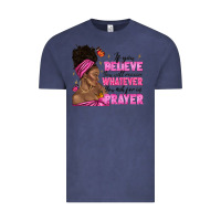 Vintage Denim afro woman bun and religion faith prayer Vintage Tee - texasbilliewilder