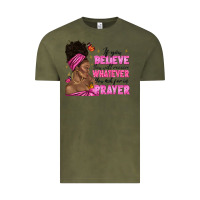 Vintage Olive afro woman bun and religion faith prayer Vintage Tee - texasbilliewilder
