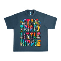 Midnight Navy stay trippy little hippie Urban Heavy Tee - Zillion Design Studio