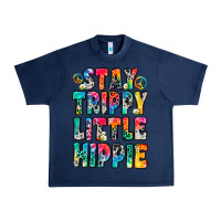 Navy stay trippy little hippie Urban Heavy Tee - Zillion Design Studio