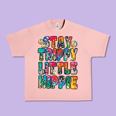 Stay Trippy Little Hippie Urban Heavy Tee Designed By Zillion Design Studio