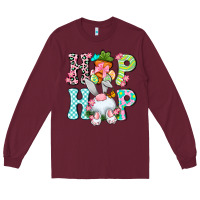 Burgundy Hip hop Happy Easter Long Sleeve Tee - Neo Western