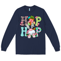 Navy Hip hop Happy Easter Long Sleeve Tee - Neo Western