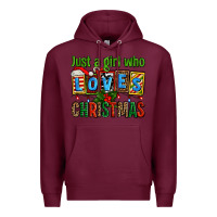 Burgundy just a girl who loves christmas Premium Hoodie - AdoDesignShop