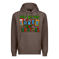 Coffee just a girl who loves christmas Premium Hoodie - AdoDesignShop