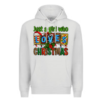 Dove Grey just a girl who loves christmas Premium Hoodie - AdoDesignShop