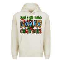 Oatmeal Heather just a girl who loves christmas Premium Hoodie - AdoDesignShop