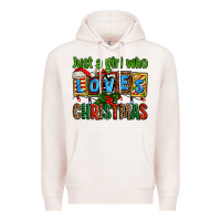 Pale Pink just a girl who loves christmas Premium Hoodie - AdoDesignShop