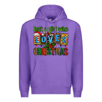 Purple just a girl who loves christmas Premium Hoodie - AdoDesignShop
