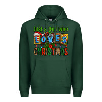 Sports Green just a girl who loves christmas Premium Hoodie - AdoDesignShop