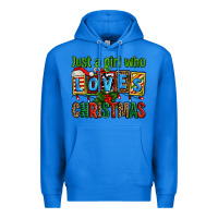 True Royal just a girl who loves christmas Premium Hoodie - AdoDesignShop
